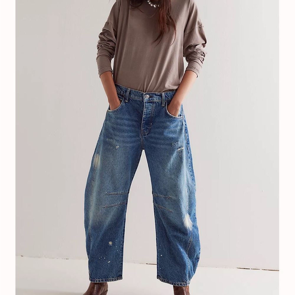 We The Free Distressed Blue Boyfriend Jeans